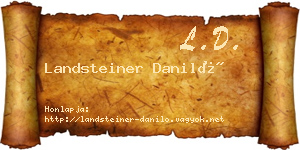 Landsteiner Daniló névjegykártya